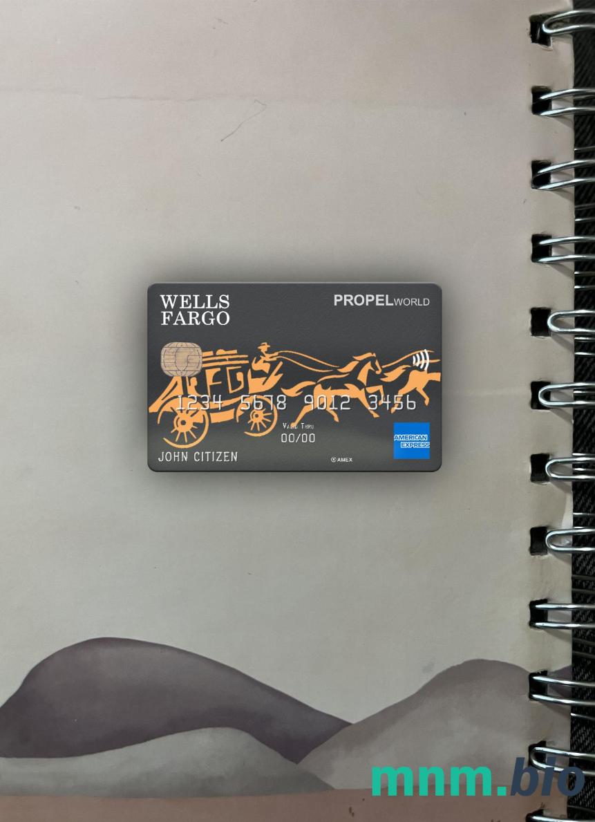 USA Wells Fargo bank AMEX Card wygląd fotograficzny skan PSD + zdjęcie